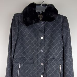 Anne Klein Blazer Jacket Gray Black Small